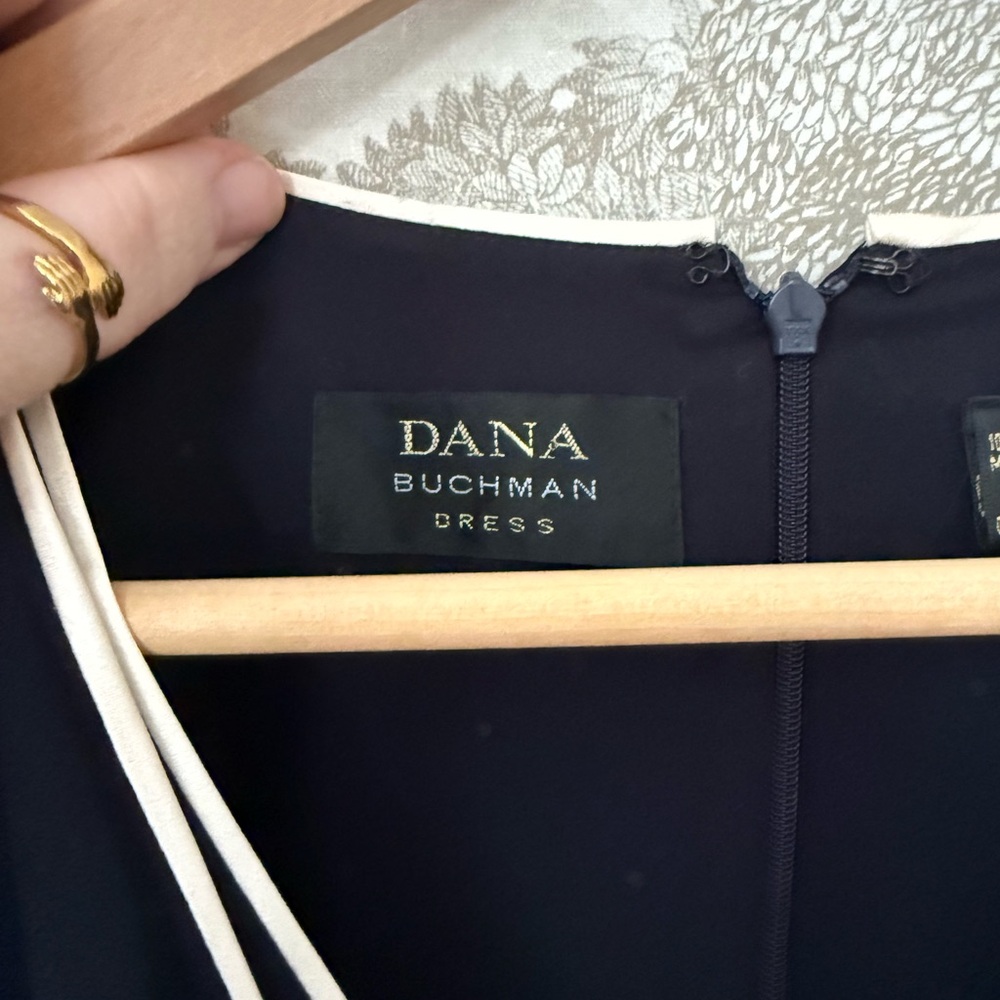 Vintage 100% Silk Dana Buchman Navy Maxi Dress - Picture 3 of 6